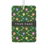 Farbige Blume, grüner Hintergrund, schwarz Autolufterfrischer (Rückseite)