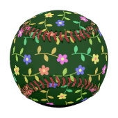 Farbige Blume, grüner Hintergrund, schwarz Baseball (Rückseite)