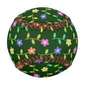 Farbige Blume, grüner Hintergrund, schwarz Baseball (Vorderseite)
