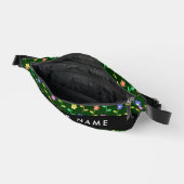 Farbige Blume, grüner Hintergrund, schwarz Bauchtasche (Offen)