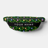Farbige Blume, grüner Hintergrund, schwarz Bauchtasche (Ablage )