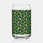 Farbige Blume, grüner Hintergrund, schwarz Dosenglas (Rückseite)