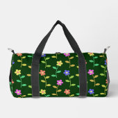 Farbige Blume, grüner Hintergrund, schwarz Duffle Bag (Vorderseite)