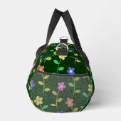 Farbige Blume, grüner Hintergrund, schwarz Duffle Bag (Rechts)