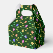 Farbige Blume, grüner Hintergrund, schwarz Geschenkschachtel (Rückseite)