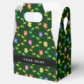 Farbige Blume, grüner Hintergrund, schwarz Geschenkschachtel (Geöffnet)