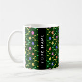 Farbige Blume, grüner Hintergrund, schwarz Kaffeetasse (Links)