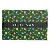 Farbige Blume, grüner Hintergrund, schwarz Kissenbezug (Rückseite)