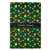 Farbige Blume, grüner Hintergrund, schwarz Mini Klemmbrett (Rückseite)