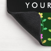 Farbige Blume, grüner Hintergrund, schwarz Mousepad (Ecke)