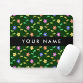 Farbige Blume, grüner Hintergrund, schwarz Mousepad (Mit Mouse)
