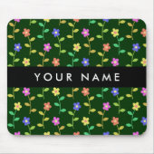Farbige Blume, grüner Hintergrund, schwarz Mousepad (Vorne)