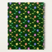 Farbige Blume, grüner Hintergrund, schwarz Planer (Rückseite)