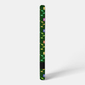 Farbige Blume, grüner Hintergrund, schwarz Samsung Galaxy Hülle (Linke Seite)