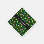 Farbige Blume, grüner Hintergrund, schwarz Serviette (Ecke)