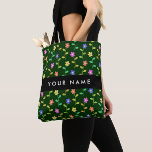 Farbige Blume, grüner Hintergrund, schwarz Tasche