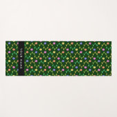 Farbige Blume, grüner Hintergrund, schwarz Yogamatte (Vorderseite (Horizontal))