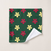 Farbige Blume Grünes Dekorationsmuster Badhandtuch Set (Waschlappen)
