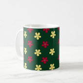 Farbige Blume Grünes Niedliches Muster Kaffeetasse (Vorderseite Links)