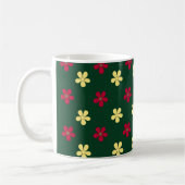 Farbige Blume Grünes Niedliches Muster Kaffeetasse (Links)