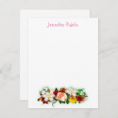 Farbige Blume Handgeschriebene Vorlage (Vorne/Hinten)