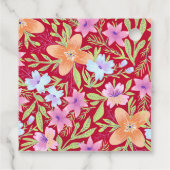 Farbige Blume, Himbeerrosa, Geschenkanhänger (Rückseite)