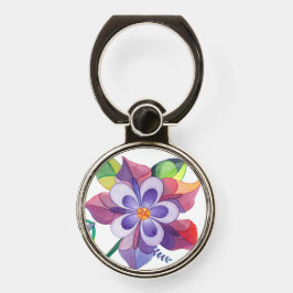 Farbige Blume Illustration Handy Ring