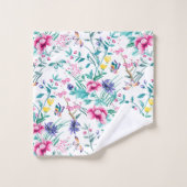 Farbige Blume im englischen Garten Badhandtuch Set (Waschlappen)