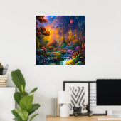 Farbige Blume im Wald Poster (Heimbüro)