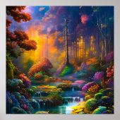 Farbige Blume im Wald Poster (Vorne)