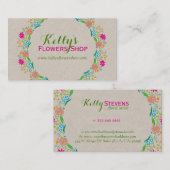 Farbige Blume Imitate Hintergrund Visitenkarte (Vorne/Hinten)