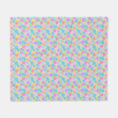 Farbige Blume in funkelnden Sternen Fleecedecke (Vorderseite (Horizontal))