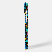 Farbige Blume in funkelnden Sternen Schwarz Case-Mate iPhone Hülle (Rückseite / Links)