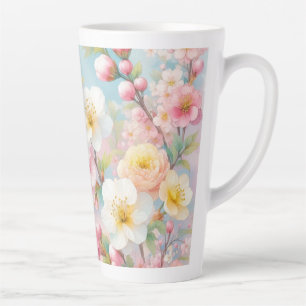 Farbige Blume in sanften Pastellfarben, Aquarell Milchtasse