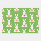 Farbige Blume innerhalb weißer Kaninchen Geschenkpapier Set (Vorderseite 3)