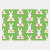 Farbige Blume innerhalb weißer Kaninchen Geschenkpapier Set (Vorderseite 2)