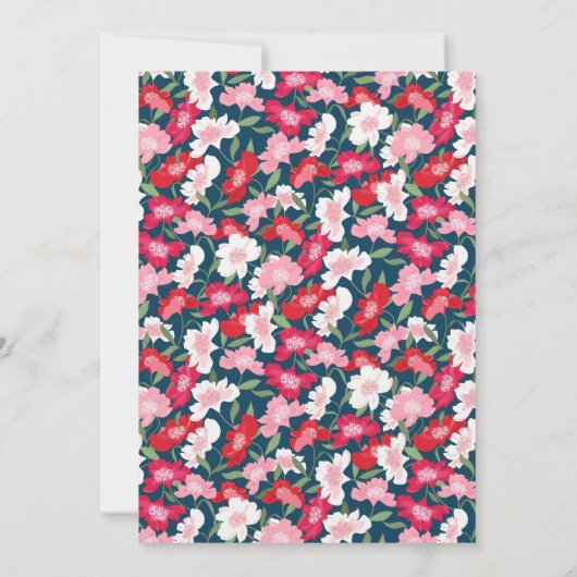 Farbige Blume, jedes Alter hinzufügen Foto Geburts Einladung (Rückseite)