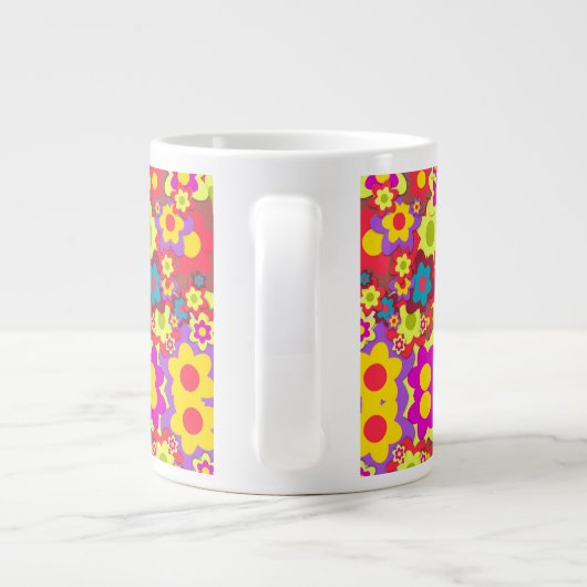 Farbige Blume Jumbo-Tasse (Rückseite)