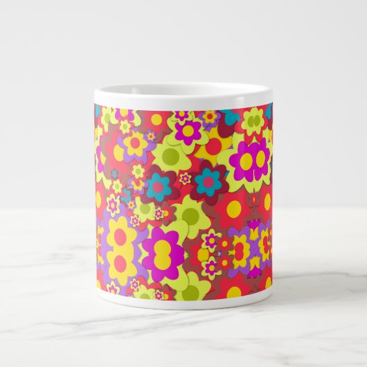 Farbige Blume Jumbo-Tasse (Vorderseite)