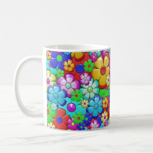 Farbige Blume Kaffeetasse (Links)