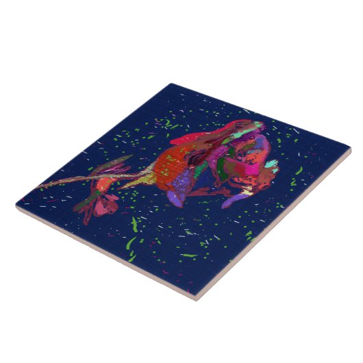 Farbige Blume Keramik Tile Fliese (Seite)