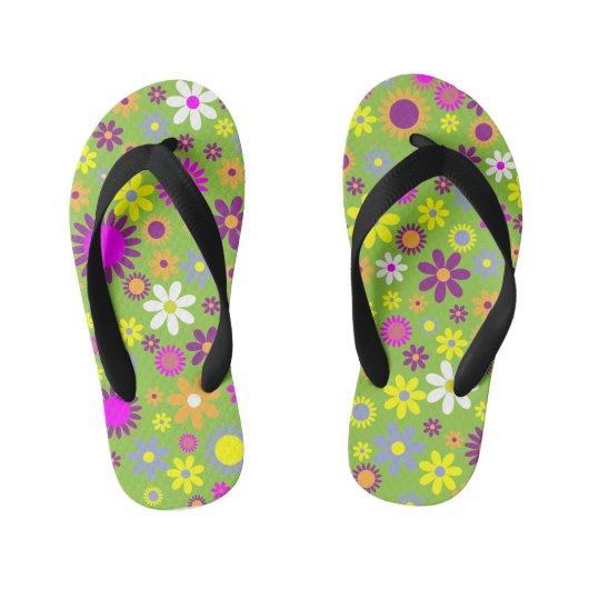 Farbige Blume Kinder Flip Flops Kinderbadesandalen (Fußbett)