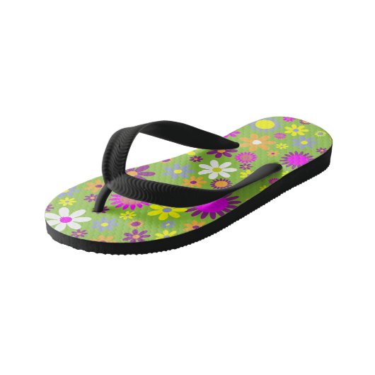 Farbige Blume Kinder Flip Flops Kinderbadesandalen (Schrägansicht)