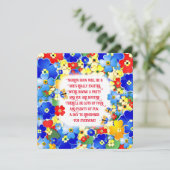 Farbige Blume Kindergeburtstag Party Einladung (Stehend Vorderseite)