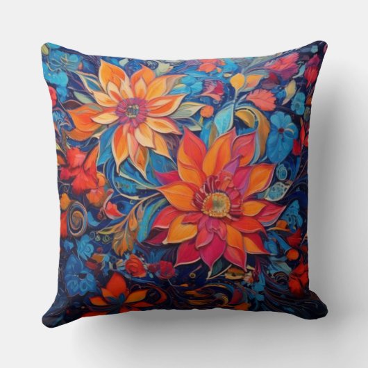 Farbige Blume Kissen (Rückseite)