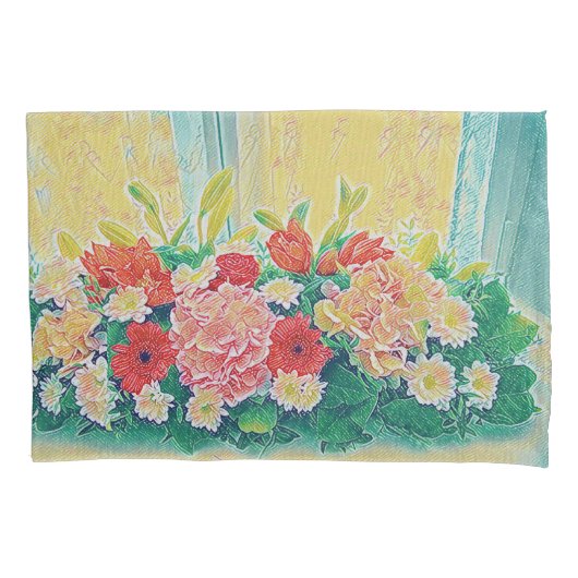 Farbige Blume Kissenbezug (Vorderseite)