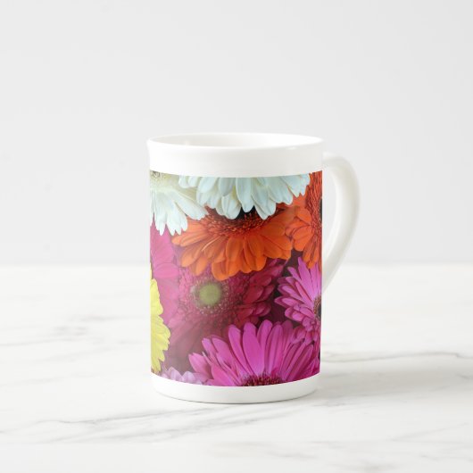 Farbige Blume Knochen China Tasse (Vorderseite Rechts)