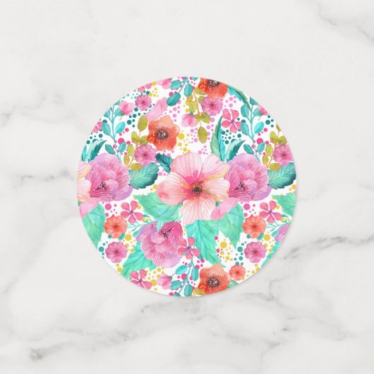 Farbige Blume Konfetti (Klein Vorderseite)