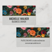 Farbige Blume | Leder Visitenkarte (Vorne/Hinten)
