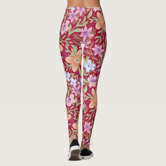 Farbige Blume Leggings (Rückseite)